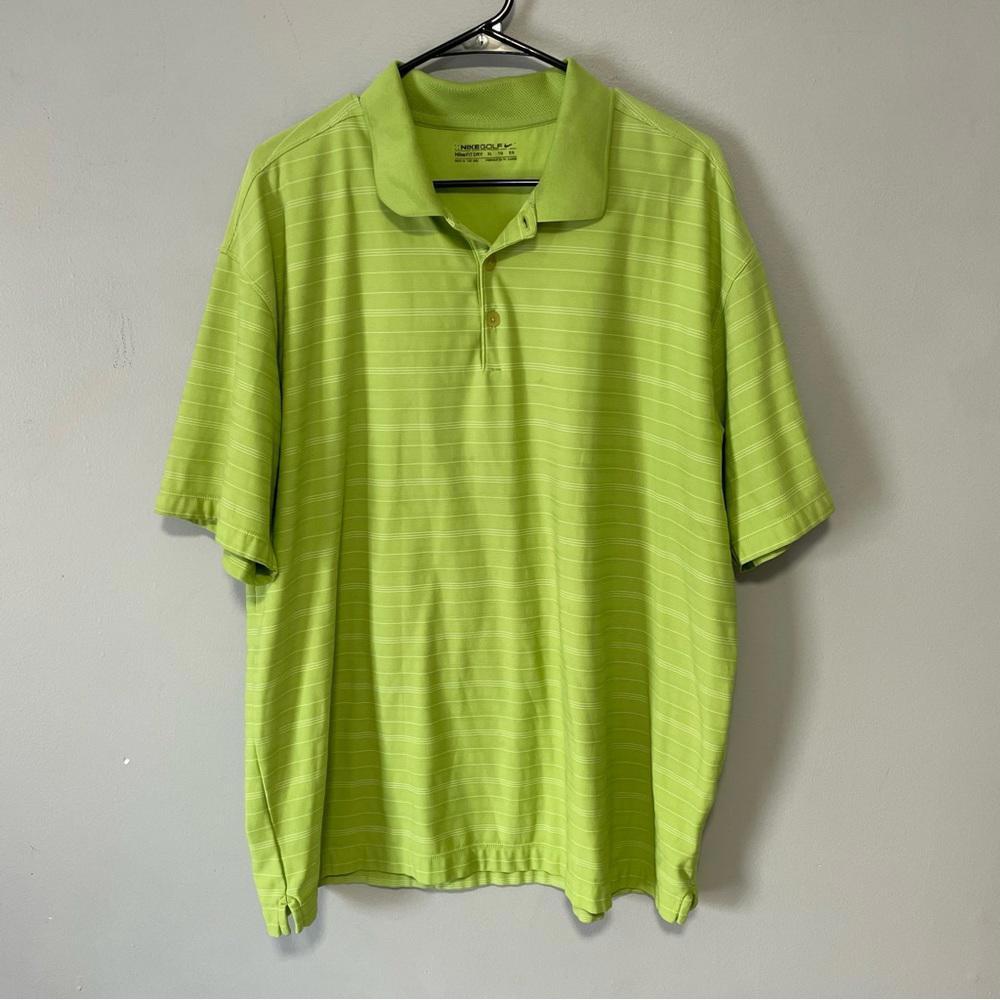 Nike Golf NikeFIT Dry XL Polo Shirt - Vibrant Green Stripes